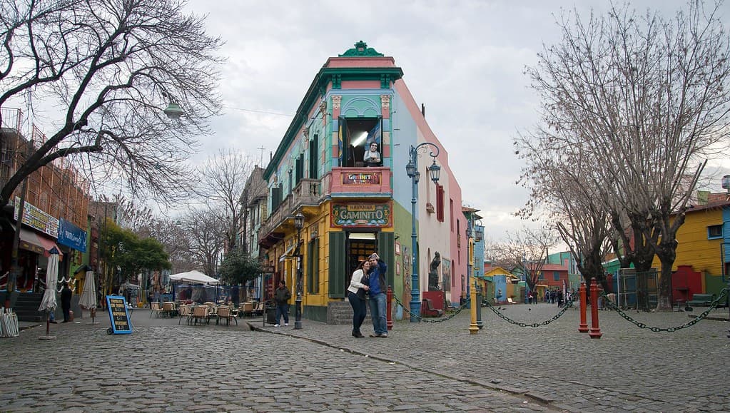 Colorful Caminito street scene in La Boca