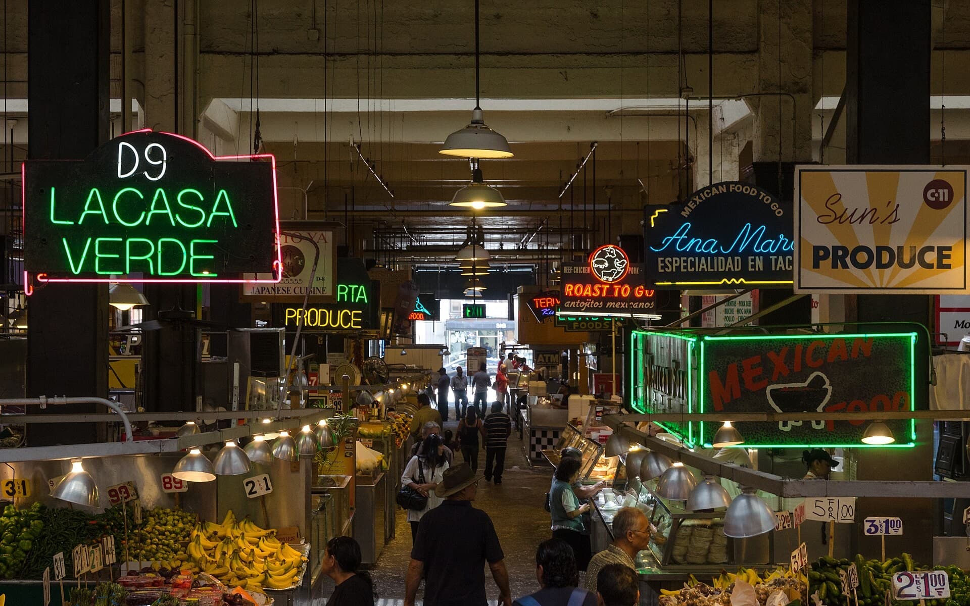 Grand Central Market interior in Downtown Los Angeles
