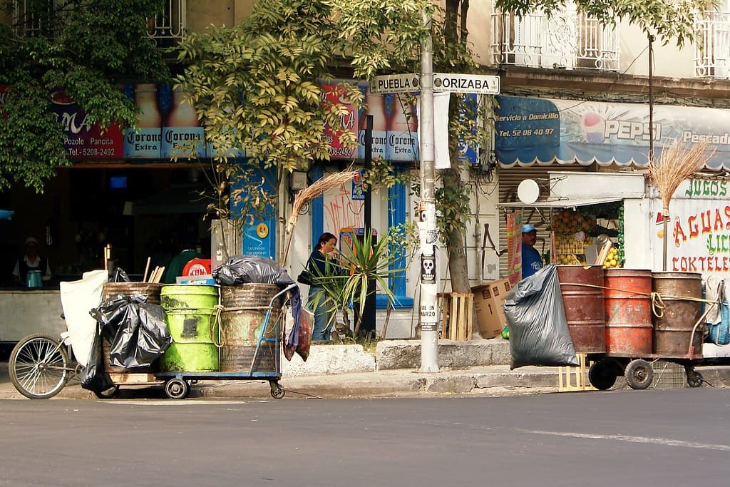 A street corner in Roma Norte, Mexico City
