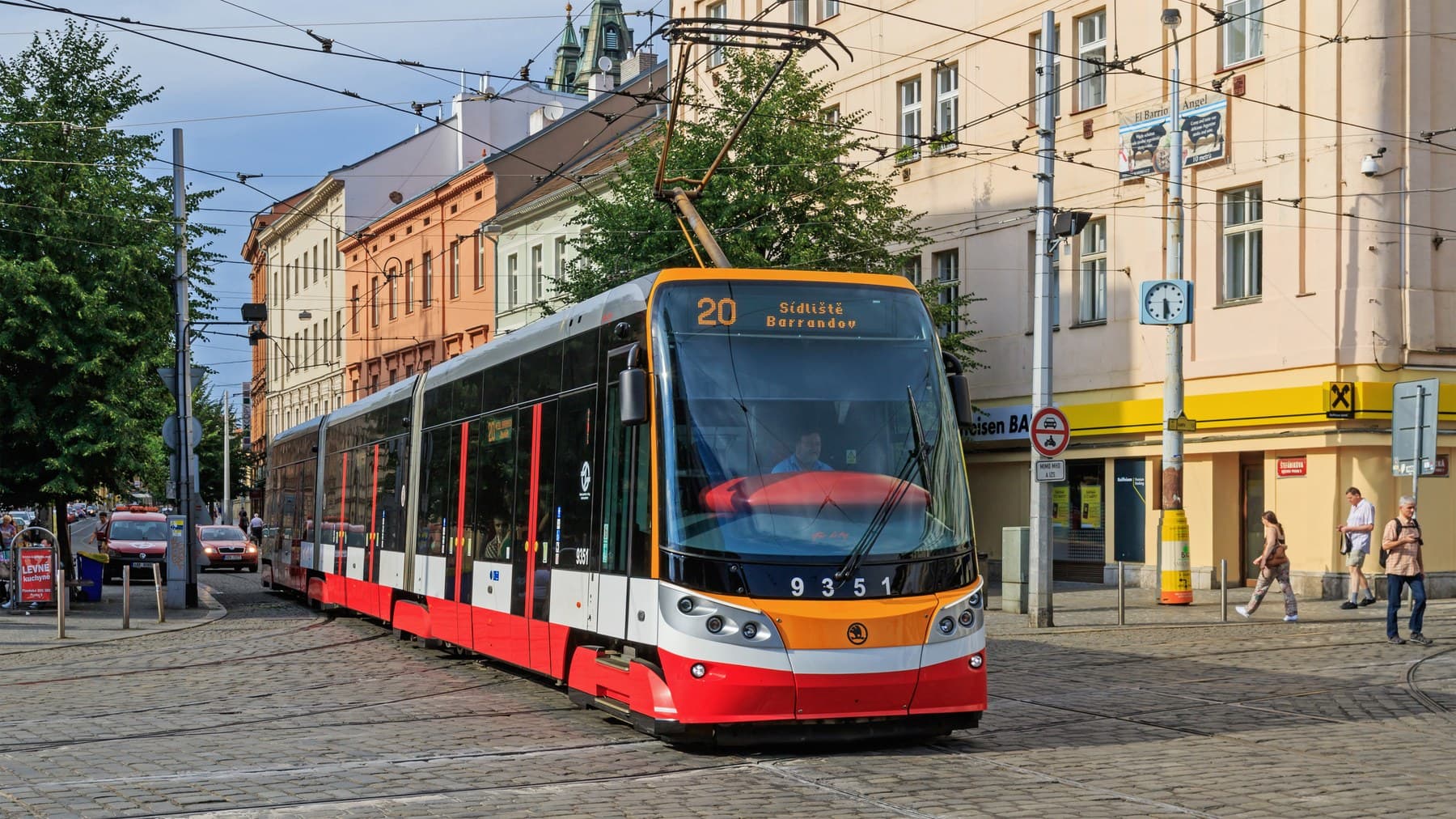 A Prague tram at Anděl showing the city’s useful surface transit for visitors