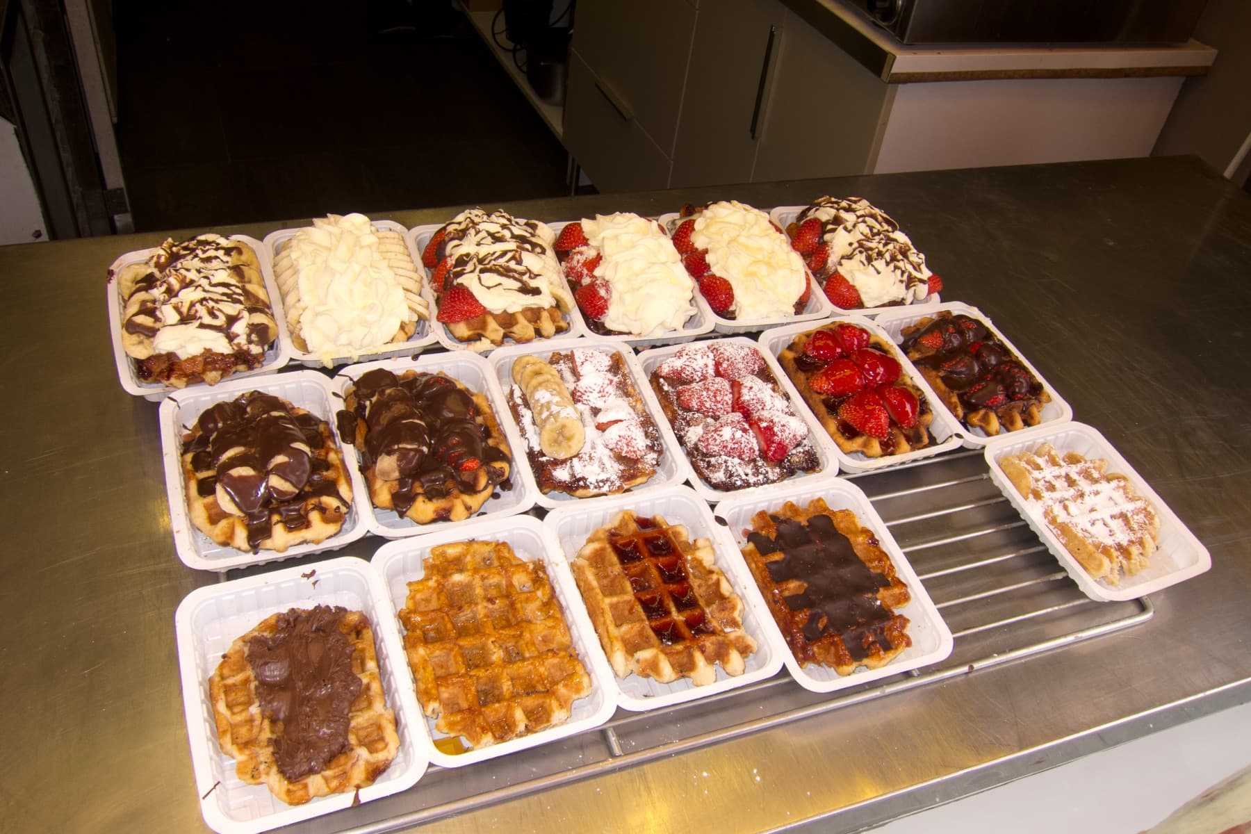 Belgian waffles served in Brussels