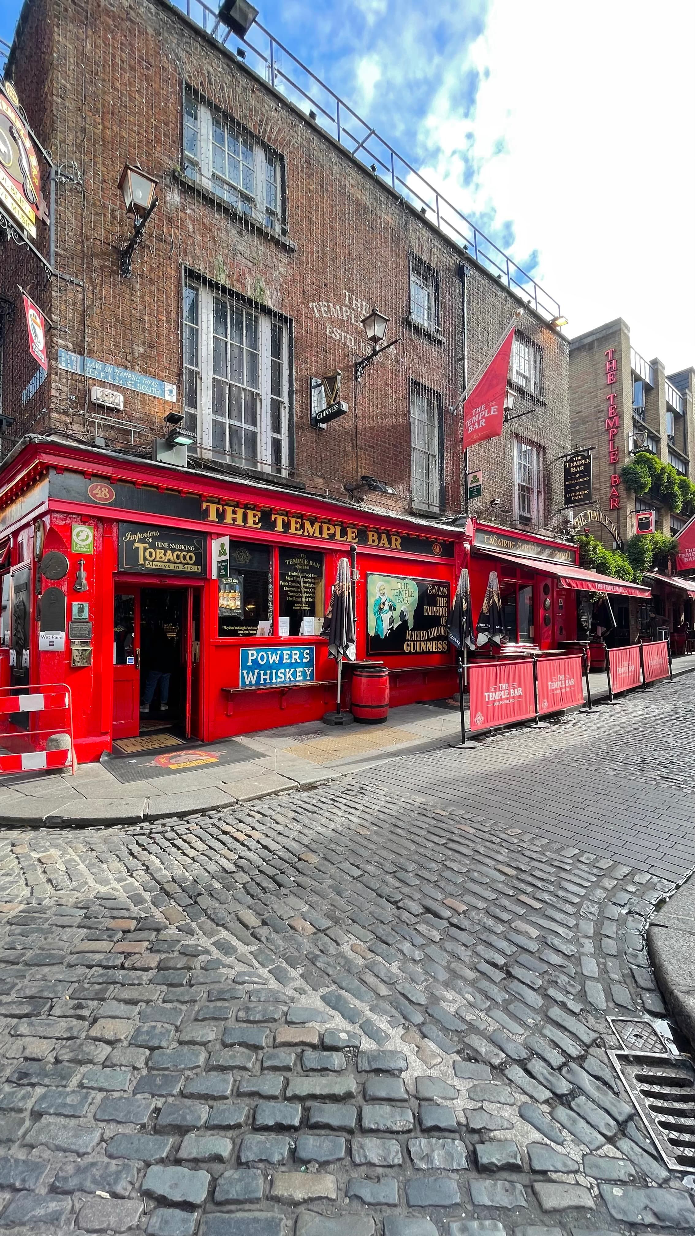 Temple Bar pub frontage in central Dublin