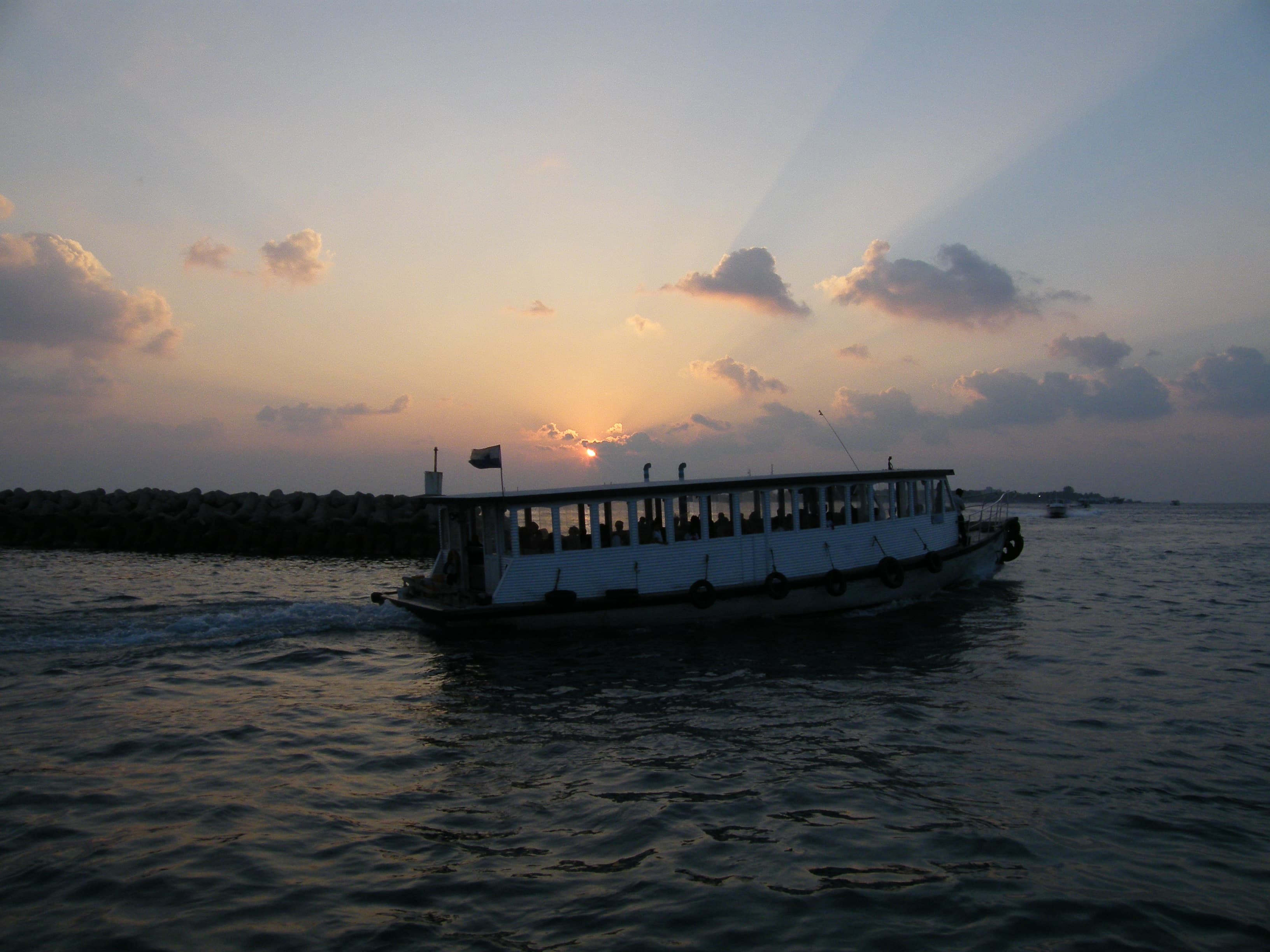 Passengers boarding a local ferry near Male